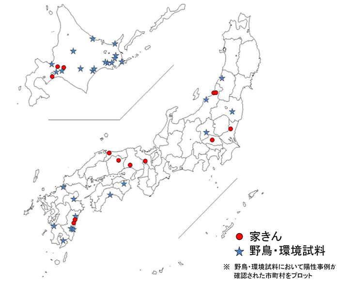 令和7年度 国内における高病原性及び低病原性鳥インフルエンザ発生状況
