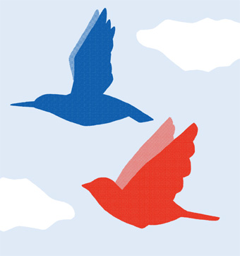 青い鳥と赤い鳥